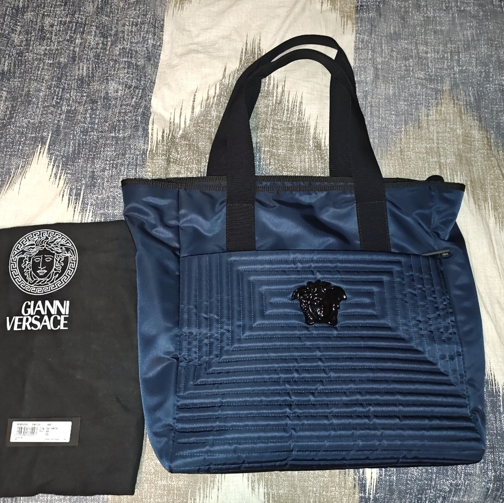 Versace Men's Blue Tote Bag